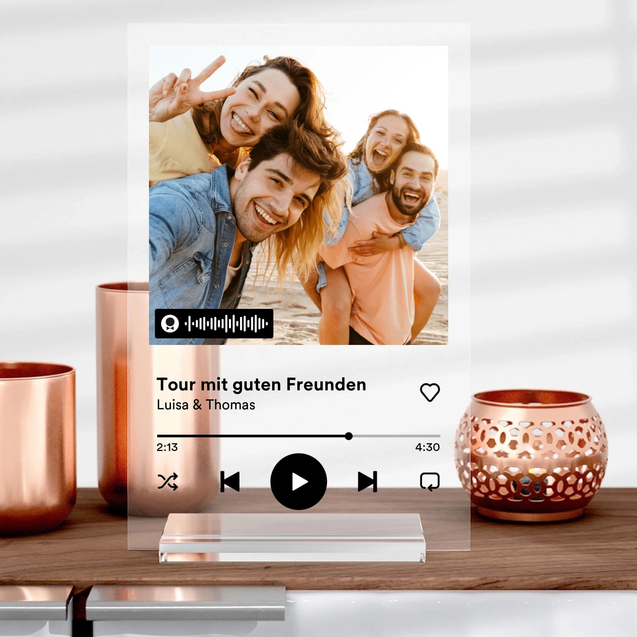 Spotify Glas mit Bild als Geschenk